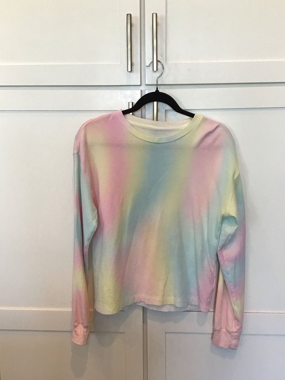 Athleta Pastel Tie-Dye Long Sleeve Top - Pink Blue Yellow Mint